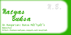 matyas buksa business card